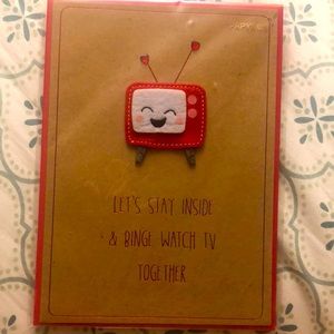 Felt TV Papyrus Valentines day card